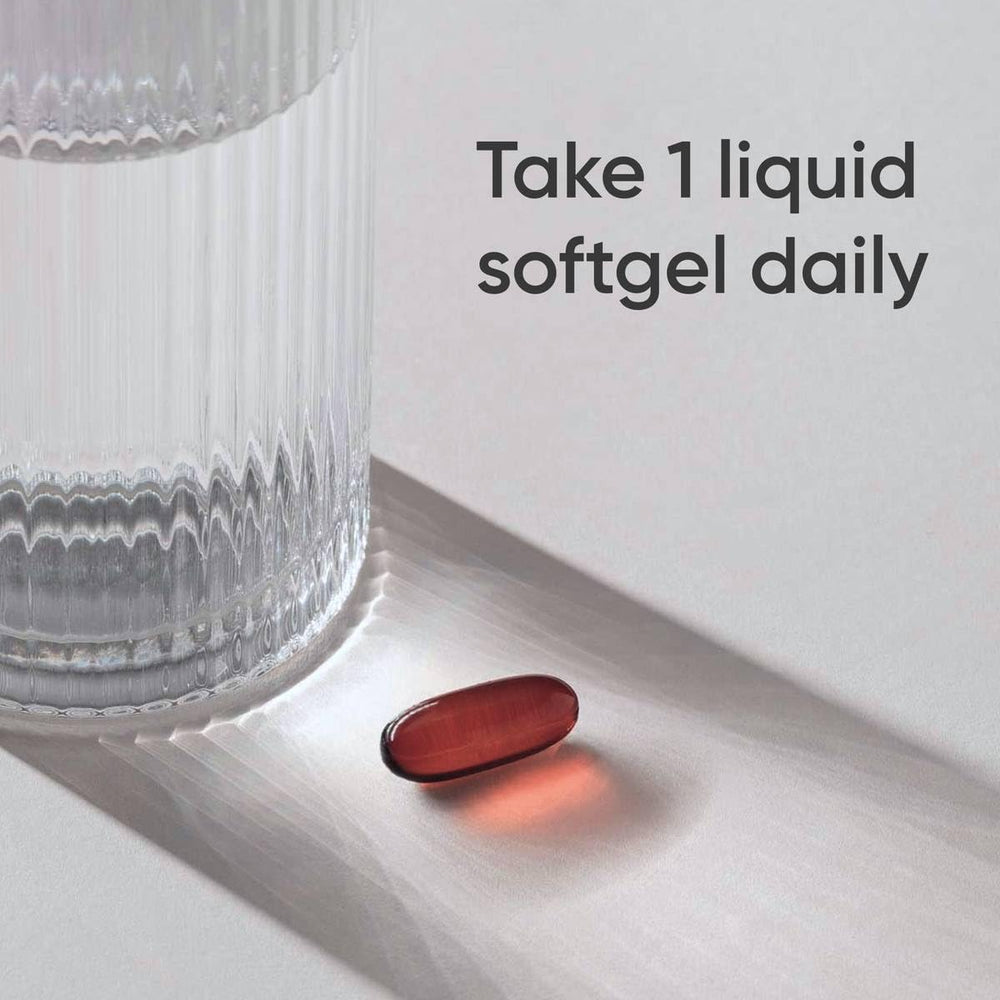 180 softgels container on white background