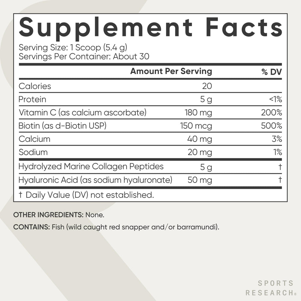 Close-up of unflavored collagen powder with scoop