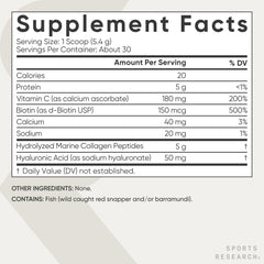 Close-up of unflavored collagen powder with scoop