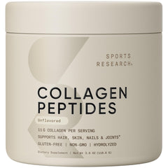 Hero shot of Sports Research Collagen Peptides bottle