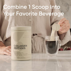 Collagen powder dissolving in coffee