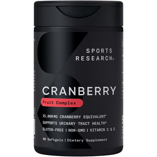 Sports Research Cranberry Fruit Complex Softgel bottle on white background