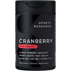 Sports Research Cranberry Fruit Complex Softgel bottle on white background
