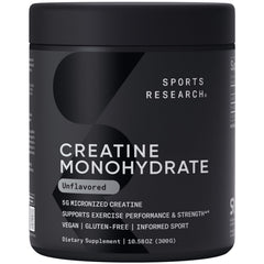 Sports Research Creatine Monohydrate bottle with label