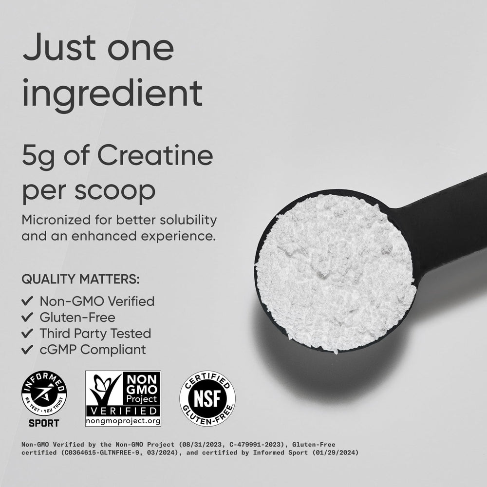 Unflavored creatine powder dissolving in water