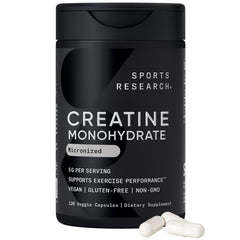 Sports Research Creatine Monohydrate Capsules bottle - front view