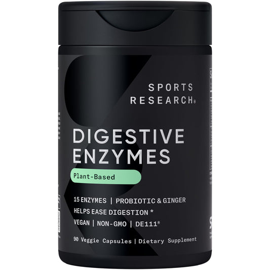 Sports Research Digestive Enzymes with Probiotics & Ginger - 90 Veggie Capsules - Hero image