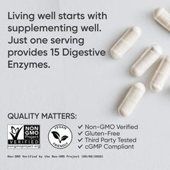 Vegan-friendly, plant-based digestive enzymes with probiotics and ginger
