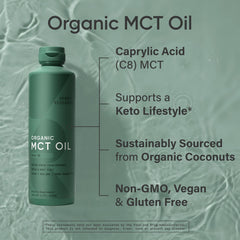 Close-up of C8 Caprylic Acid feature on packaging