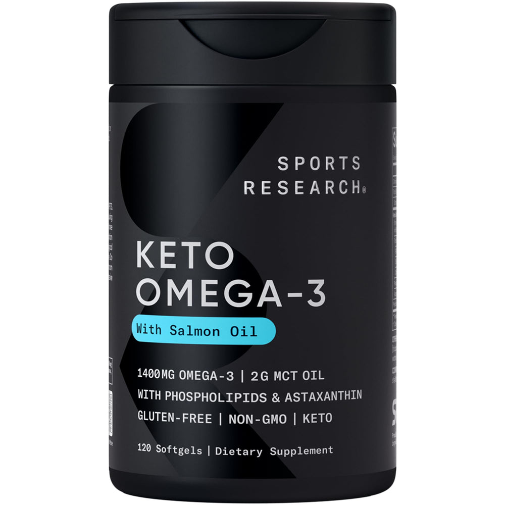 Sports Research Keto Omega Fish Oil bottle and packaging