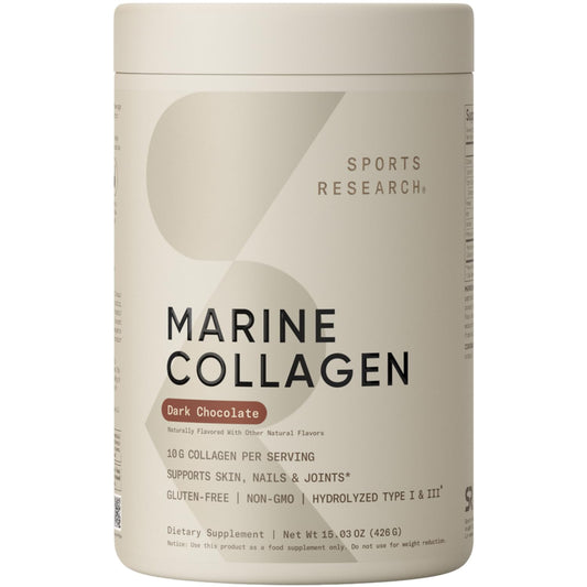 Hero image: Sports Research Marine Collagen Peptides in Dark Chocolate