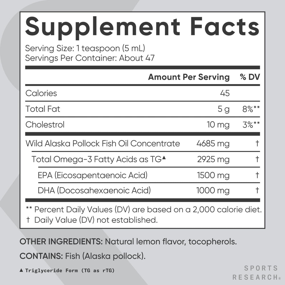 Sports Research Omega-3 IFOS 5-Star label indicating purity