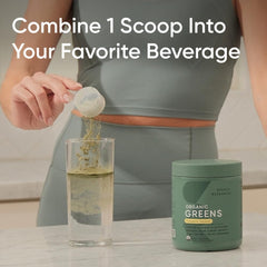 Ingredients list including spirulina, chlorella and adaptogens