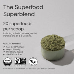 Front view of Sports Research Organic Greens Powder Pineapple Coconut flavor bottle