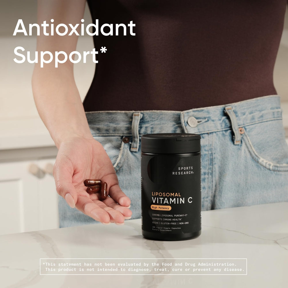 Sports Research veggie capsules bottle front indicating vegan and non-GMO options.
