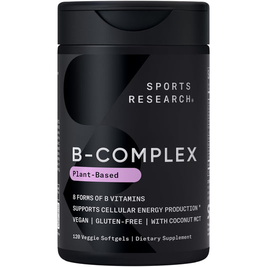 Sports Research Vitamin B-Complex bottle front label showing full spectrum B vitamins
