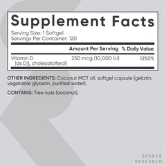 Bottle showing nutritional information and ingredients