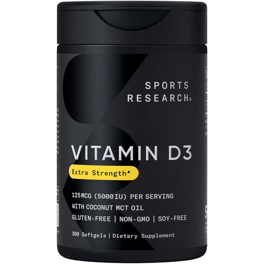 Hero image of Sports Research Vitamin D3 5000 IU with Coconut MCT Oil softgels