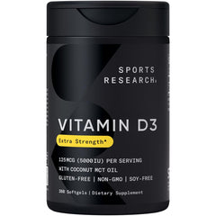 Hero image of Sports Research Vitamin D3 5000 IU with Coconut MCT Oil softgels