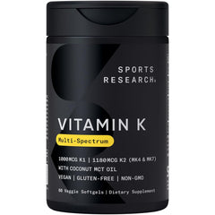 Sports Research Vitamin K Multi-Spectrum bottle and label