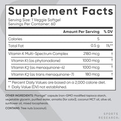 60 softgels per bottle highlighted