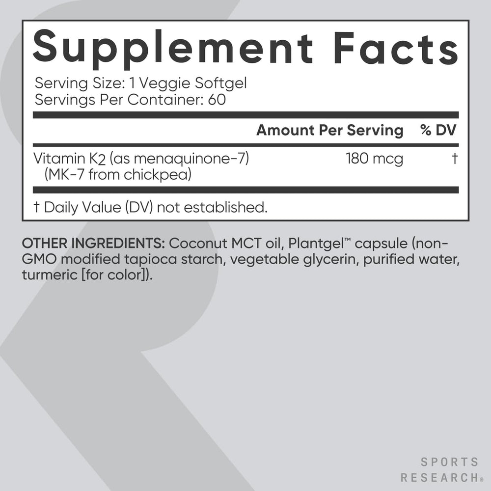 One-a-day dosage concept showing 180mcg MK7