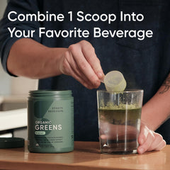 Label and packaging for Sports Research Organic Greens Powder
