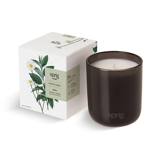 Sprig by Kohler Relax candle Chamomile and Green Tea in 8 oz jar