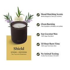 Soy-coconut wax blend close-up on Sprig by Kohler Shield candle