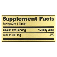 Valley Calcium 600mg bottle label
