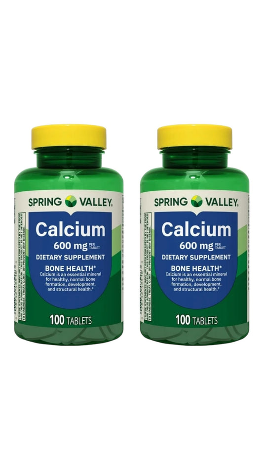 Spring Valley Calcium Bone Health 600 mg calcium tablets - front view