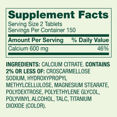 Supplement facts panel close-up