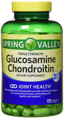 Front view of Spring Valley Glucosamine Chondroitin Triple Strength bottle
