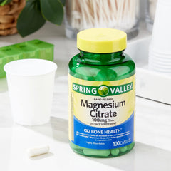 Caplets/capsules inside the Spring Valley Magnesium Citrate bottle