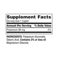 Gluten-free Spring Valley Potassium Caplets 99 mg dietary supplement badge