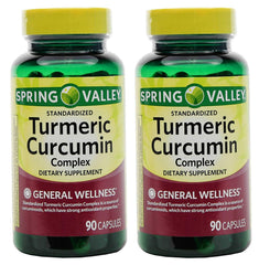 Spring Valley Turmeric Curcumin Complex Capsules - 500 mg, 90-count, 2-pack bottle