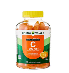 Front of Spring Valley Vitamin C Immune Health Gummies bottle with orange flavor