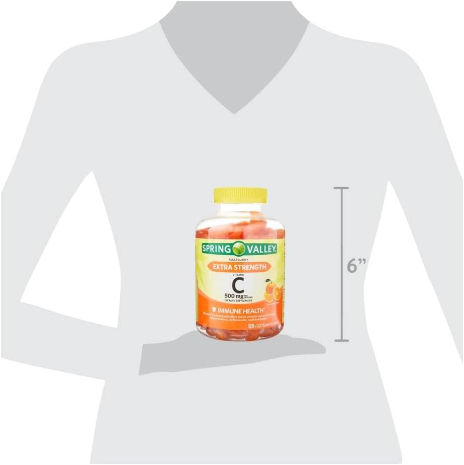 Nutrition information panel showing 500 mg vitamin C per serving