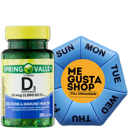 Front of Spring Valley Vitamin D3 bottle with 50 mcg (2,000 IU) per serving
