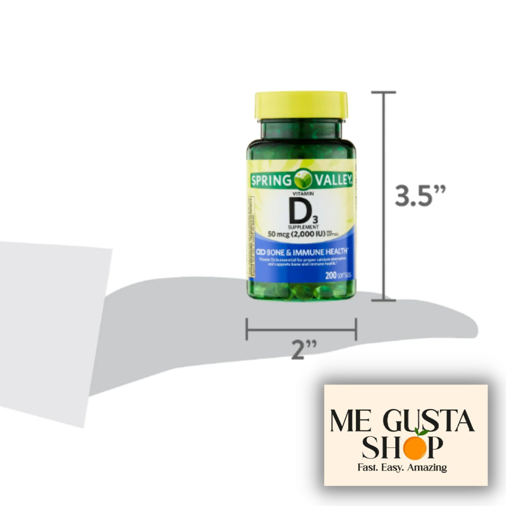 Nutrition facts panel for Vitamin D3 50 mcg (2,000 IU)
