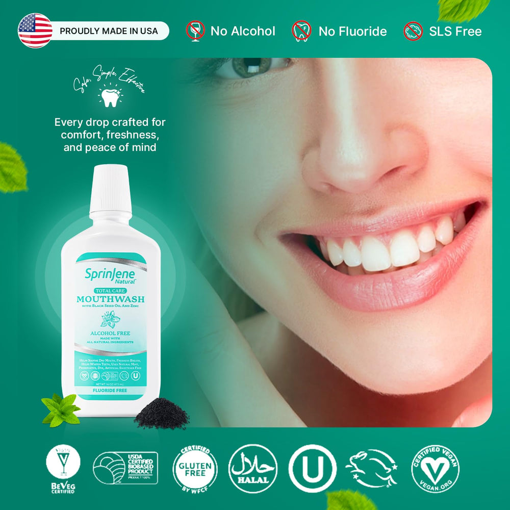 Vegan, cruelty-free, halal and kosher certified logos on SprinJene