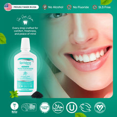 Vegan, cruelty-free, halal and kosher certified logos on SprinJene