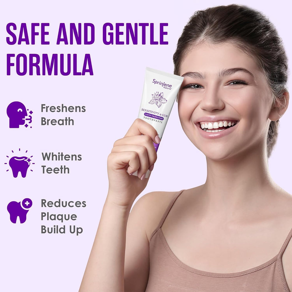 Toothpaste tube and 4-pack display for sensitive teeth relief