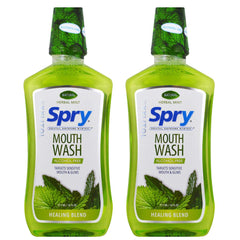 Spry Natural Xylitol Mouthwash bottle with mint label