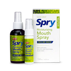 Spry Xylitol Moisturizing Dry Mouth Spray bottle with spearmint flavor