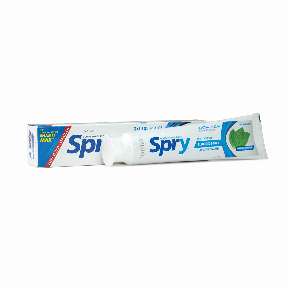 Spry Natural Xylitol Toothpaste 5oz six-pack exterior packaging