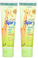 Spry Natural Xylitol Toothpaste for Babies and Kids – Fluoride Free, 2 oz tubes in a pack of two