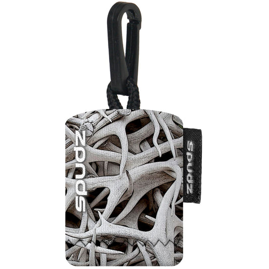 SPUDZ Classic microfiber lens cleaner with clip-on pouch, 6x6 inches, front view