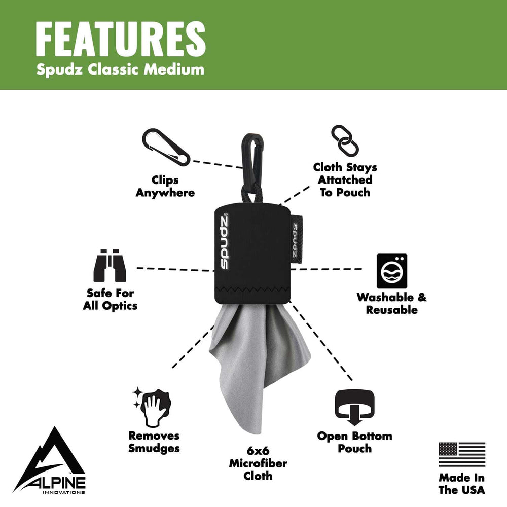 Closable neoprene pouch with plastic clip ready to attach to gear