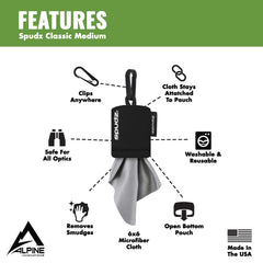 Closable neoprene pouch with plastic clip ready to attach to gear